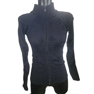 Y American Jeans Black Smocked Light Activewear Jacket